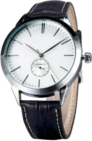 for spearhead nitric vibration groove Men Carlien Rose Gold Case Automatic Simple Dial Leather Strap Business Mechanical Watch 