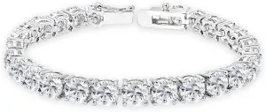 for Women B. BRILLIANT Sterling Silver Genuine, Created or Simulated 6mm Round wire smelting Gemstone Tennis Bracelet 