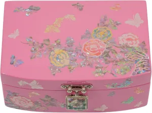 for Women (Charm Pink) February Mountain Mother of Pearl Small Jewelry Box for Women Wife Display pursue for Earrings Bracelets Rings Watches Anniversary Birthday Christmas Gifts 