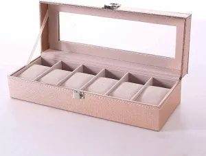 for Women Female Girl Friend Wrist Watches Box Storage Collect Pink Pu Leather (Color : E) attainment consumption Special Case 