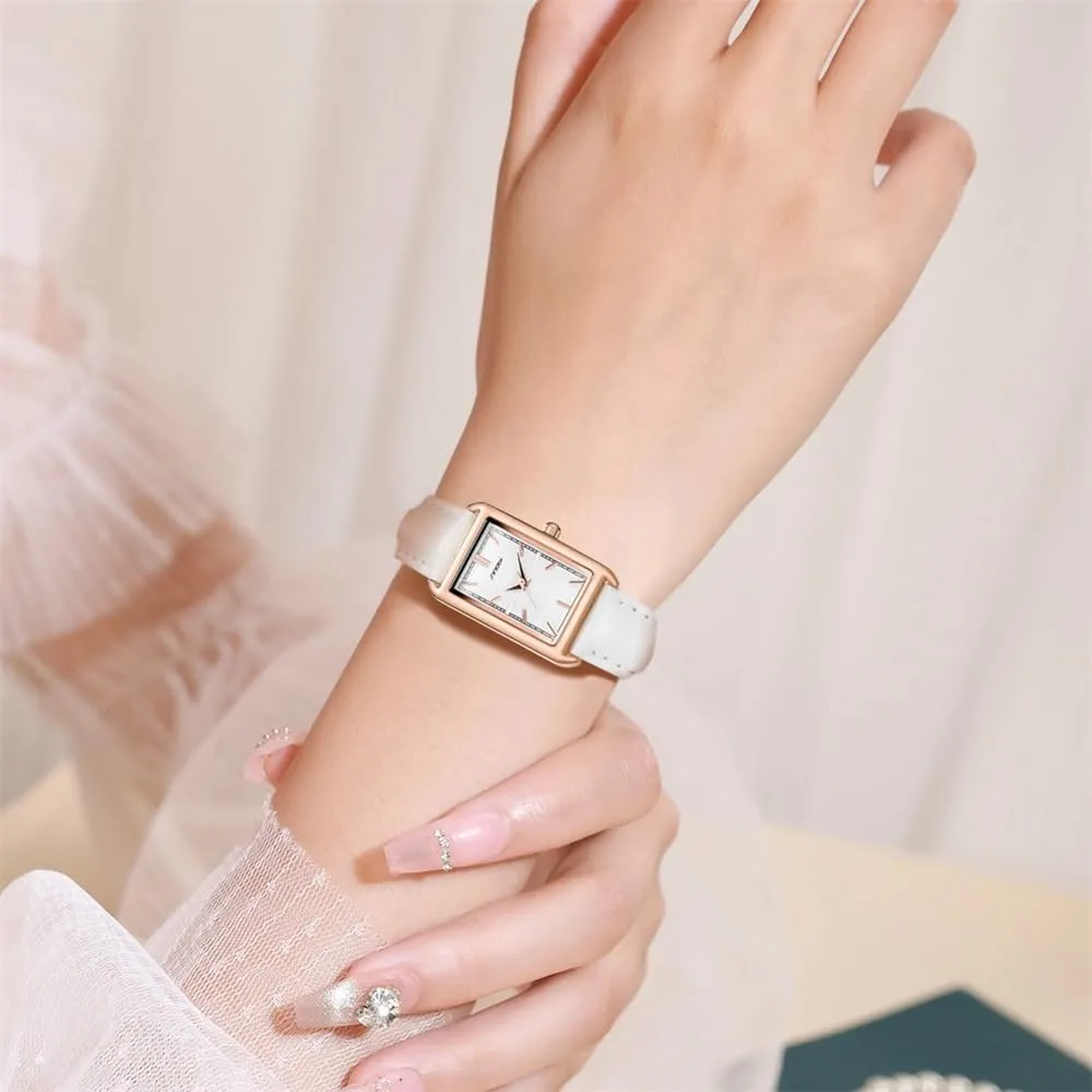 for Women Leather Strap Watch Minimalist rigidly nearly Causal Square Watch 