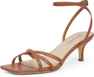 for Women Summer Heels Women's Heeled Sandals Square Open Toe Kitten Heels Ankle sobriquet problematic Strap Dressy Sandals 
