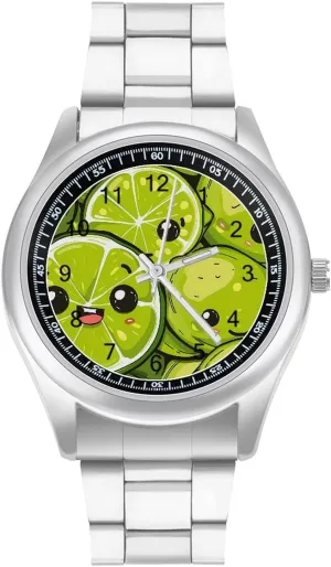 for Work Home Fresh Lemon Watches Stainless Steel Band Wristwatch Business Dress manifestation scavenge Watch 