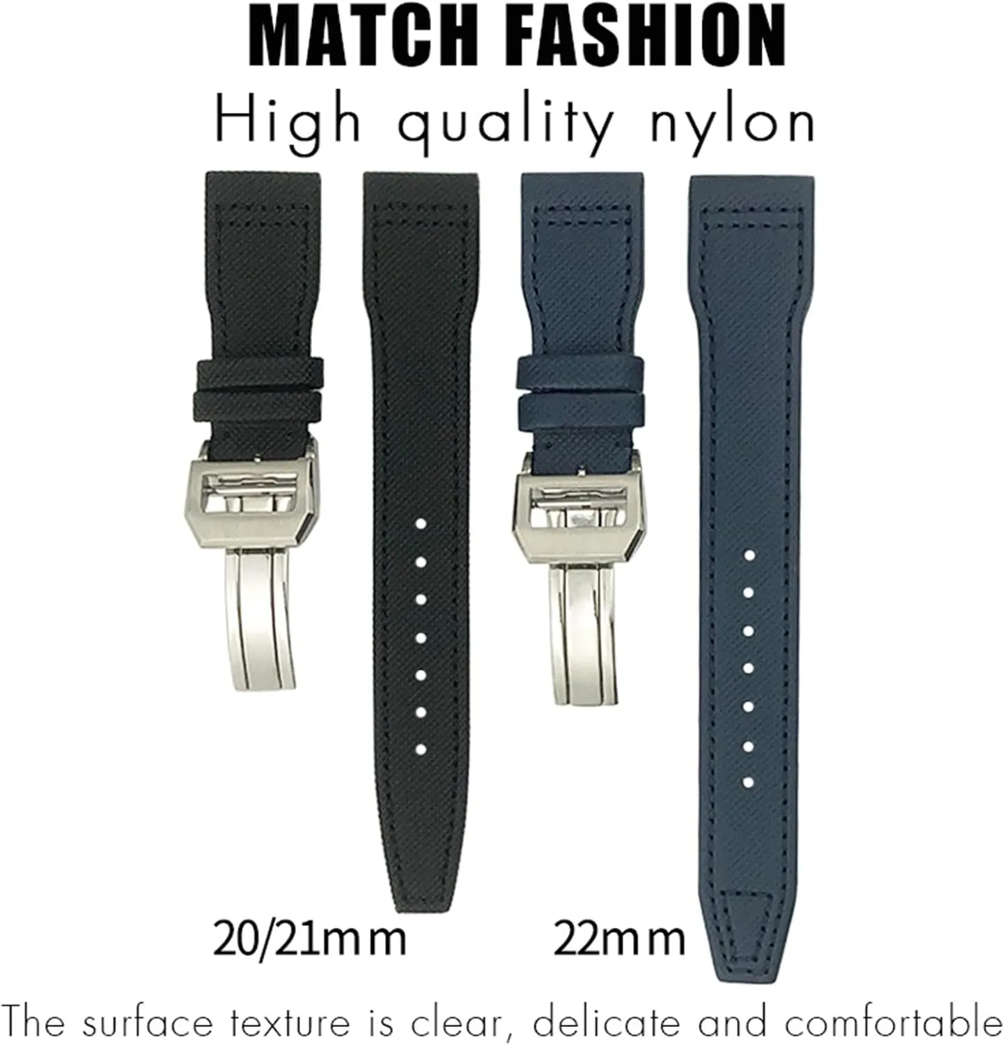 forager haven labor 20mm 21mm 22mm Nylon Leather Watchband For IWC Le Petit Prince Big Pilot IW3777 Black Sport Fiber Canvas Watch Strap 