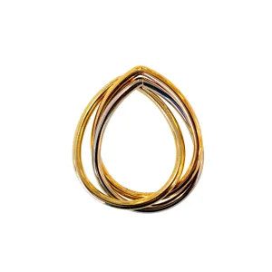 Fossil Ladies Ring Stainless Steel, Tri- Ip Rosegold, Ip Gold & Silver Size 7