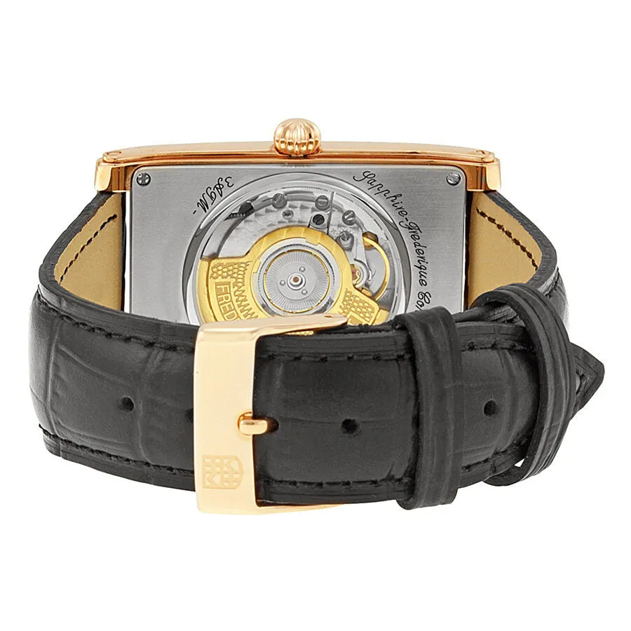 Frederique Constant Automatic Black Dial Black Leather Strap Menas Watch FC-325BS4C24