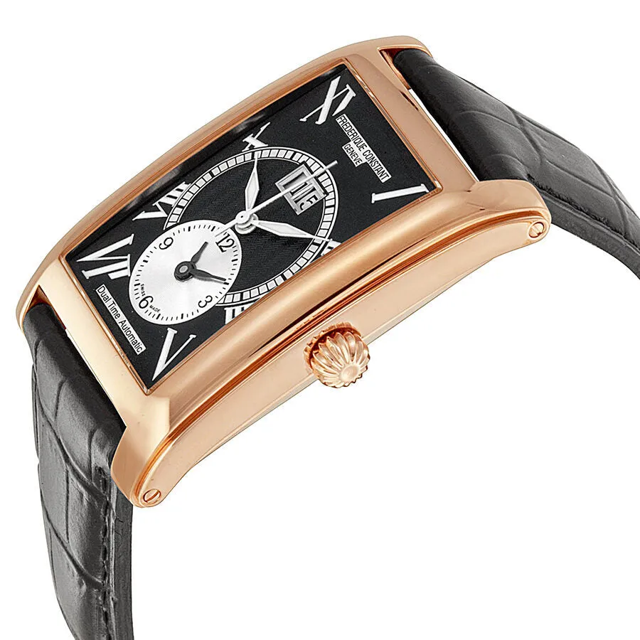 Frederique Constant Automatic Black Dial Black Leather Strap Menas Watch FC-325BS4C24