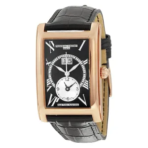 Frederique Constant Automatic Black Dial Black Leather Strap Menas Watch FC-325BS4C24