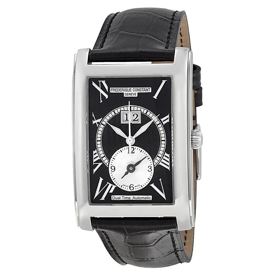 Frederique Constant Classics Carree Black Dial Black Leather Strap FC-325BS4C26