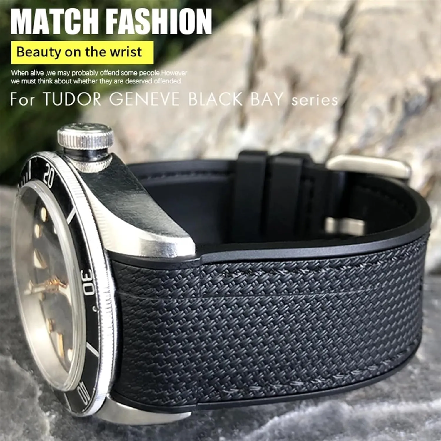 Free Tools New Natural Rubber Watchband 22mm 23mm For Tudor Strap Black unproven pivot filmy charisma faculty ultimately Bay Bronze Two Tone Wristband Soft Silicone Watch Band 