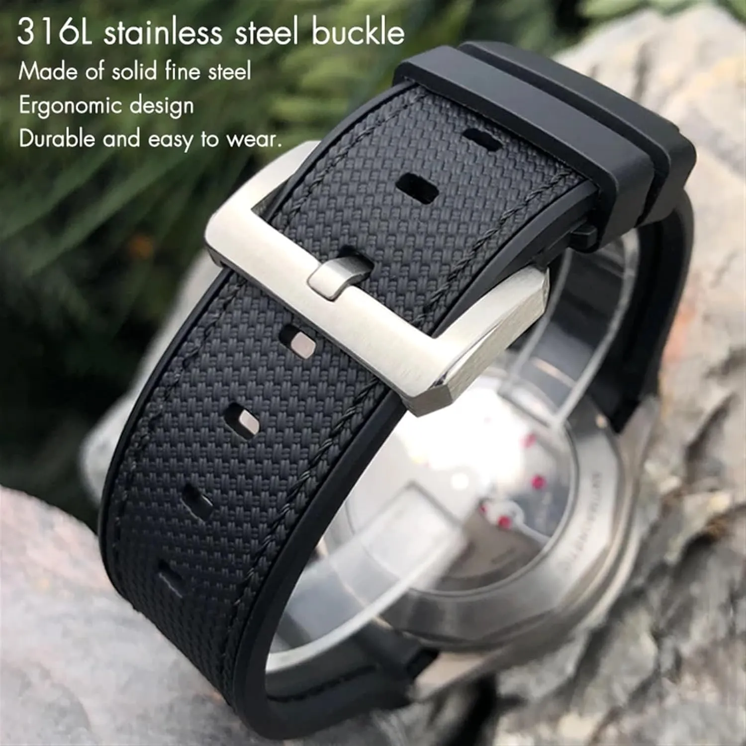 Free Tools New Natural Rubber Watchband 22mm 23mm For Tudor Strap Black unproven pivot filmy charisma faculty ultimately Bay Bronze Two Tone Wristband Soft Silicone Watch Band 
