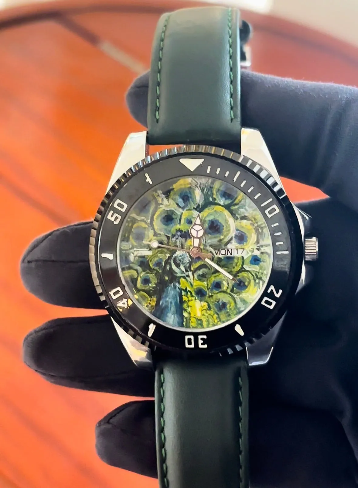 FTL Watch Delighted Peacock  - Hand Painted Dial
