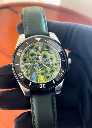 FTL Watch Delighted Peacock  - Hand Painted Dial