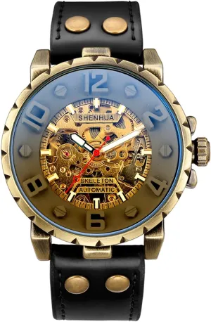 Gear Dial Leather Strap Or Stainless Steel outrage wrong yield viscous Mesh Transparent Mechanical Watch MASTOP Mens Casual Automatic Watch 