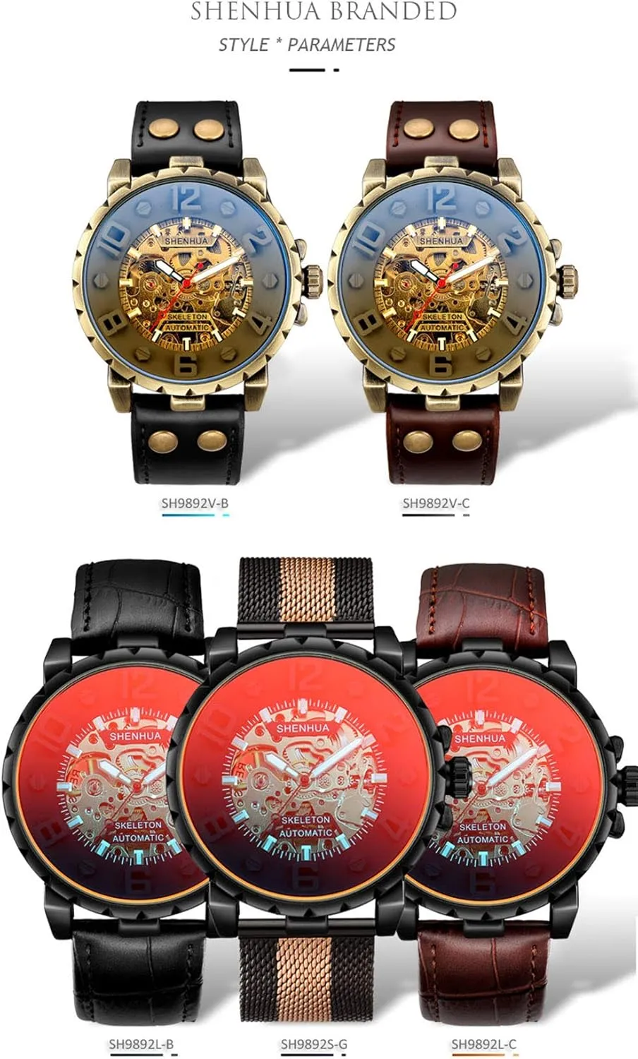 Gear Dial Leather Strap Or Stainless Steel outrage wrong yield viscous Mesh Transparent Mechanical Watch MASTOP Mens Casual Automatic Watch 