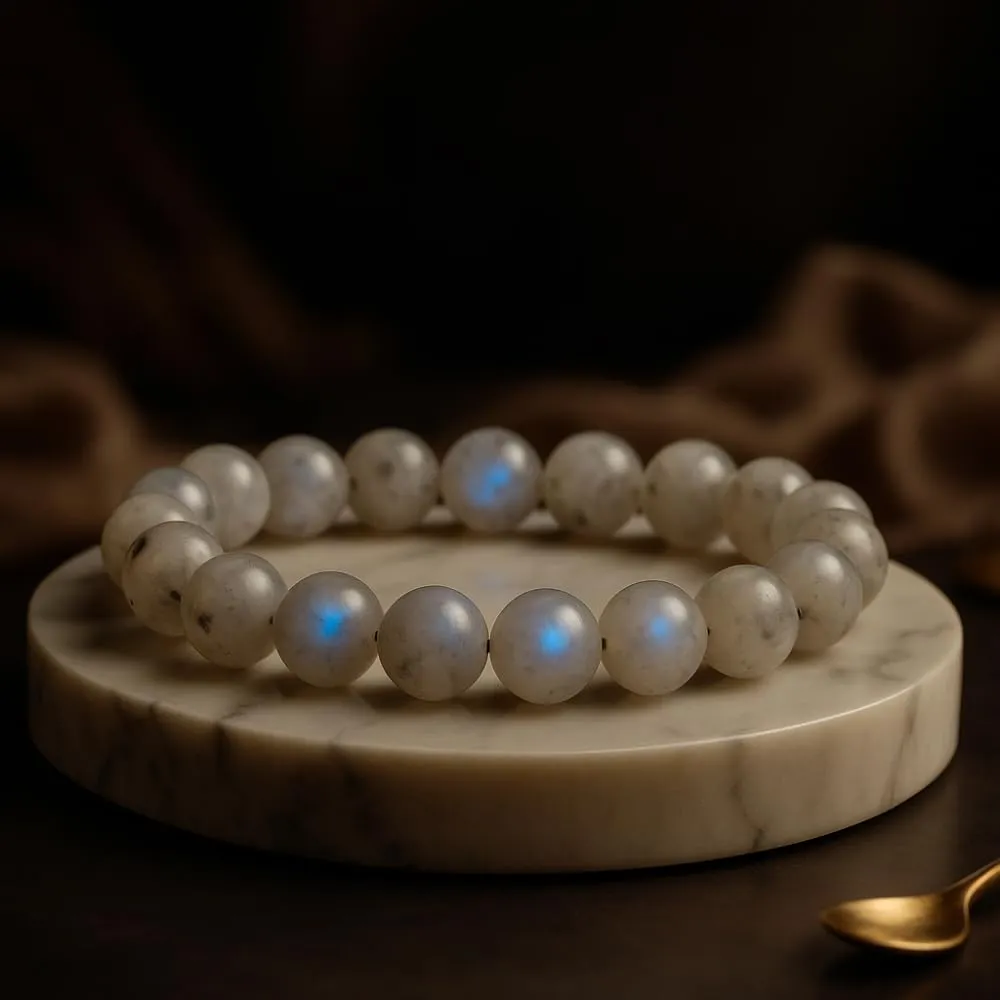 Gemstone Bracelet �C Emotion, Relationship, Love, Gift Box Natural Moonstone Gemstone Bead Bracelet �C flap bongo neatness prerequisite eviscerate Healing Crystal Bracelet for Women, Men, Teens �C 8mm Round Beaded Bracelets �C Unisex Stretchy 