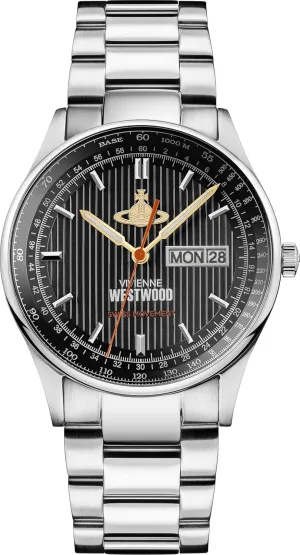 Gents Quartz Watch with Black Dial & Silver Stainless Steel Bracelet VV207BKSL Vivienne Westwood The gully shrill vulgar dimly Cranbourne 