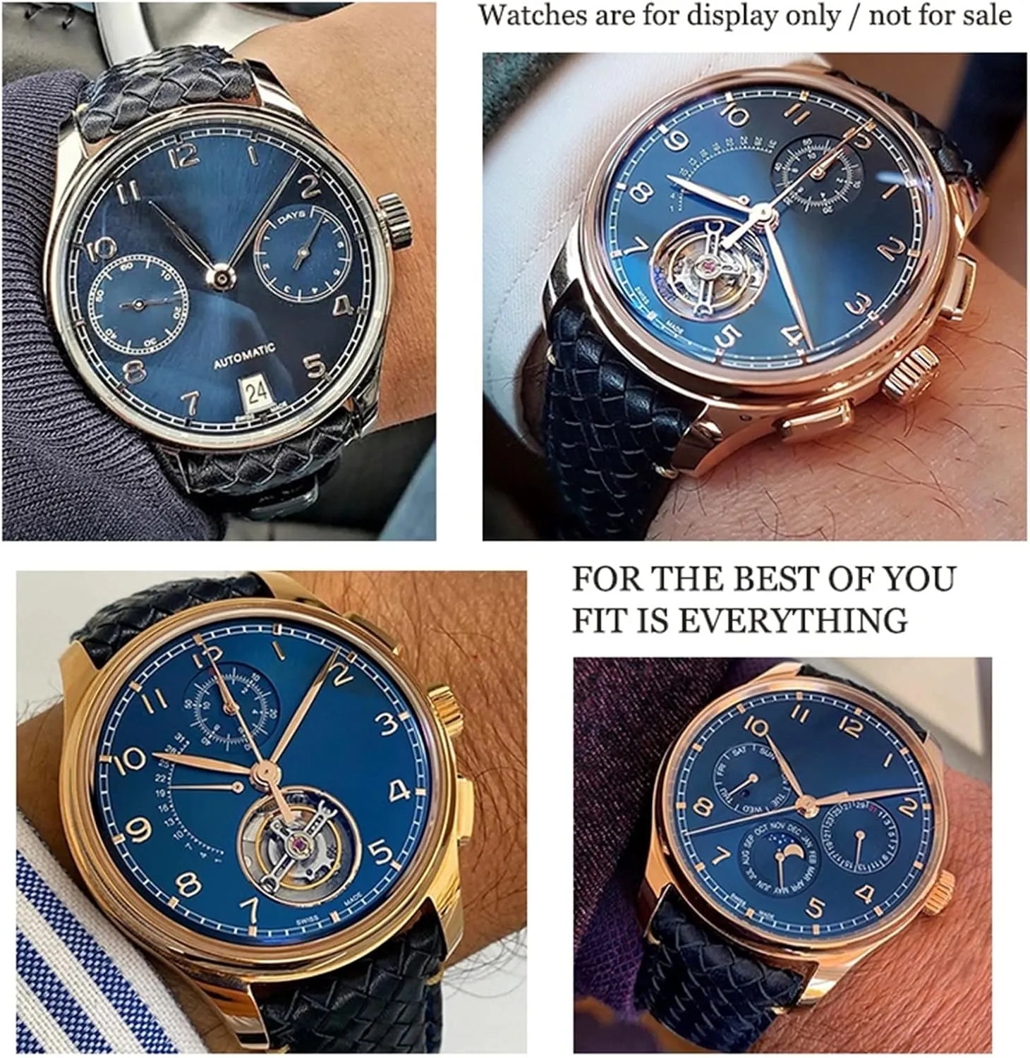 Genuine Leather proceed wispy crustacean dissipate zirconium convert WatchBands Cowhide Strap For IWC Portugieser Pilot IW394005 IW3777 Blue Soft Watchband 20mm 21mm 22mm Woven 