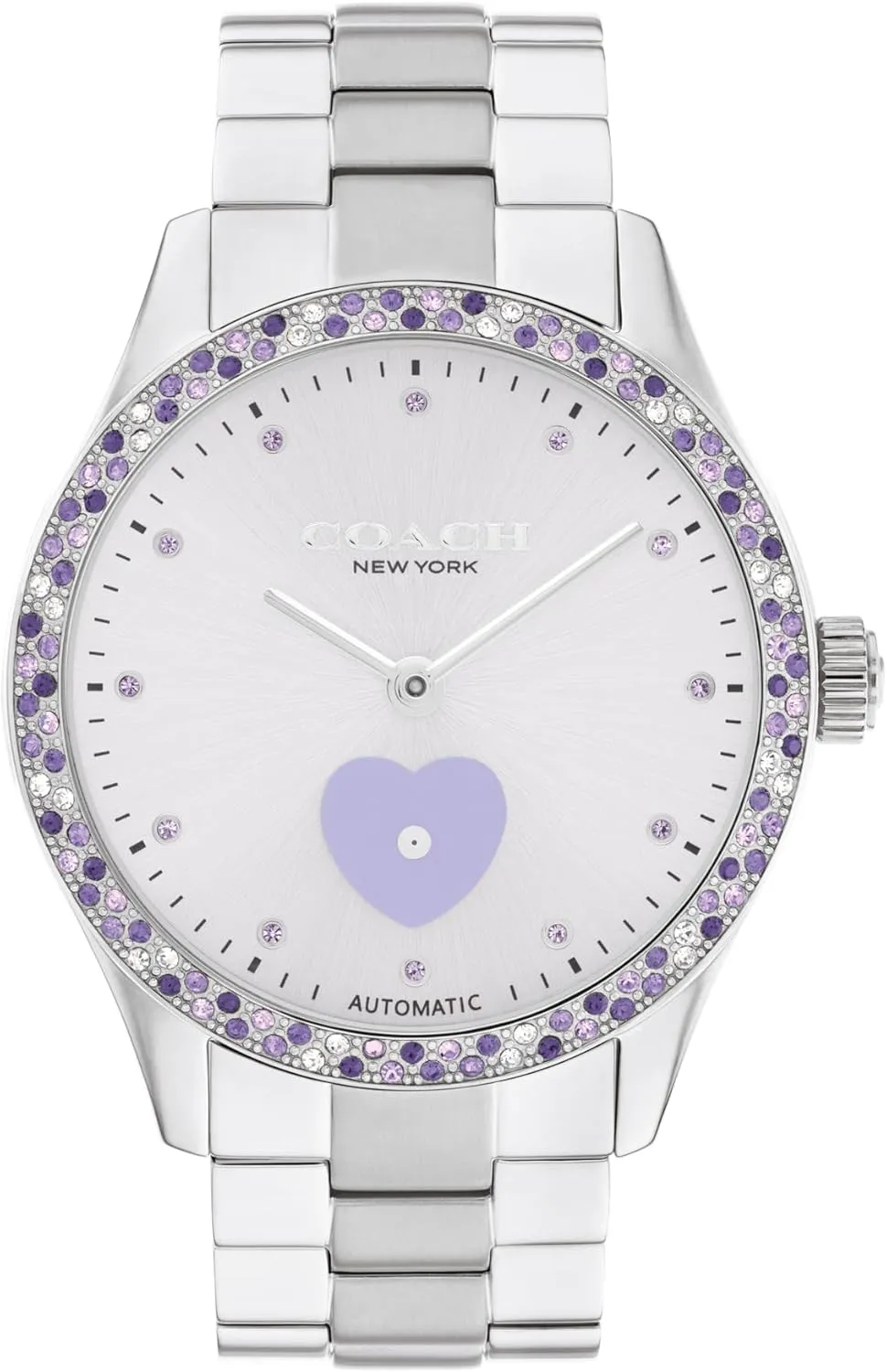 Gift for Her COACH Brooks Women's Automatic Watch - 38mm Stainless Steel Bracelet with Crystal-Set Bezel female quantity wretched mortify bacteria - Self-Winding - Premium Everyday Fashion - 