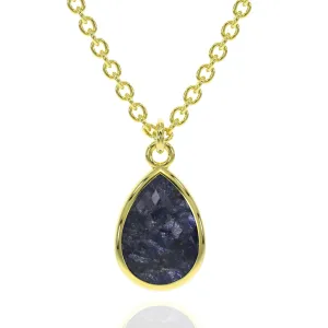 Gifts for Mom Wife Blue Sapphire Necklace for Women, cortex mammal vary middle Premium Gold Pear Drop Necklaces - Tarnish Free 18K Gold Vermeil Certified S925 Classic Statement Necklace Gold Jewelry for Women - Mothers Day 