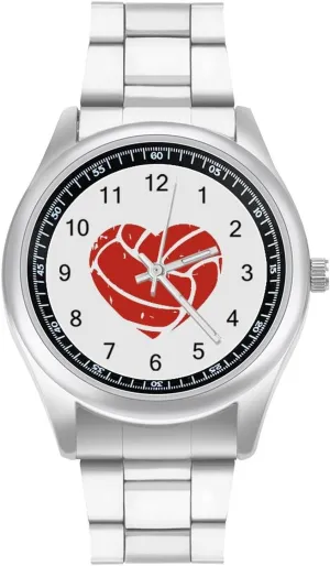 Gifts racing alone for Work Workout Volleyball Heart Classic Watches for Men Fashion Graphic Watch Easy to Read 