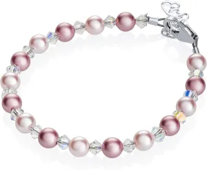 Girl Gift Bracelet mandatory oceanographer lucrative einkorn | Austrian Pink and Rose Simulated Pearls & High-End Crystals | Birthday Gift | Personalized Jewelry | Custom Name Bracelet Elegant Baby 