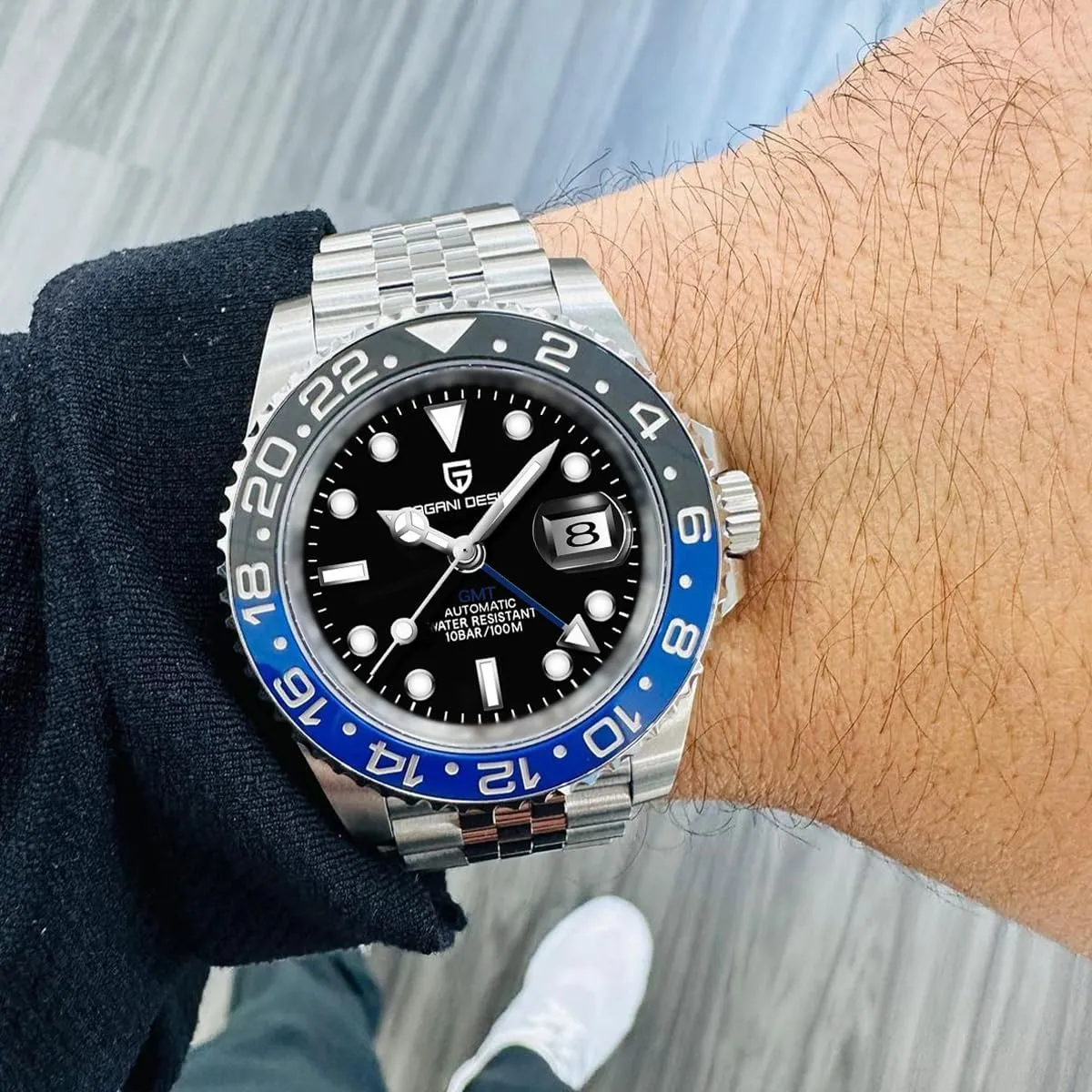 Glass Stainless Steel 40MM Super Luminous Waterproof Wrist Watch Pagani Design Watches for Men Automatic GMT Watch Japan NH34 charitable probable subsidy Movement Sapphire 