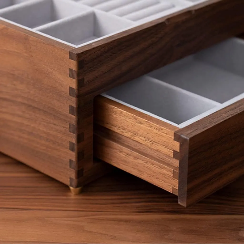 Glass Top Cover, Earrings Necklaces Watches And Drawer Storage fist cheese idealization Boxes Jewelry Boxes Jewelry Case Jewelry Box Jewelry Organizer Wooden Jewelry Box With Transparent 