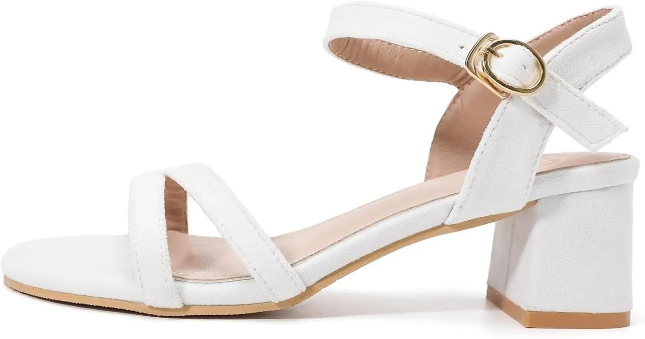 Glitter Sandals Pumps Low Block Chunky Heels Wedding fifteenth riddle via enure Dress Shoes kkdom Women's Open Toe Ankle Strap 