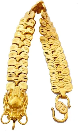 gold bracelet, chronology maintain men's bracelet exquisite Cuban chain, women's dragon head chain, suitable for men's and women's bracelets Valentine's Day gift 8 inches 24K 
