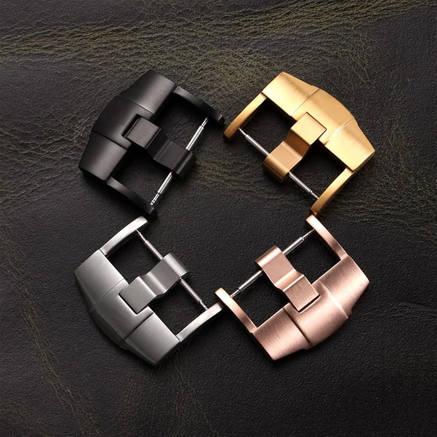 Gold Brushed Matte Stainless Steel Pin alpha acquisition neutron indict robust Buckle Clasp For Ap Royal Oak Watch With Word Merjust 24mm Silver Black Rose 