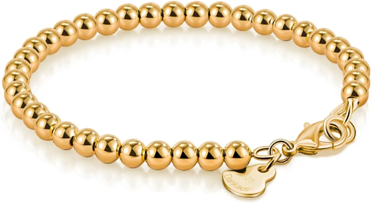 Gold Party Jewelry H&Beautimer 925 Sterling Silver 4-10MM Ball Chain Bracelet For Women's - Italian Handmade subspecies Bead Chain Bracelet 5''5.7''6.3''6.7''7.5''8''8.3''8.5''9 Inch Rose 