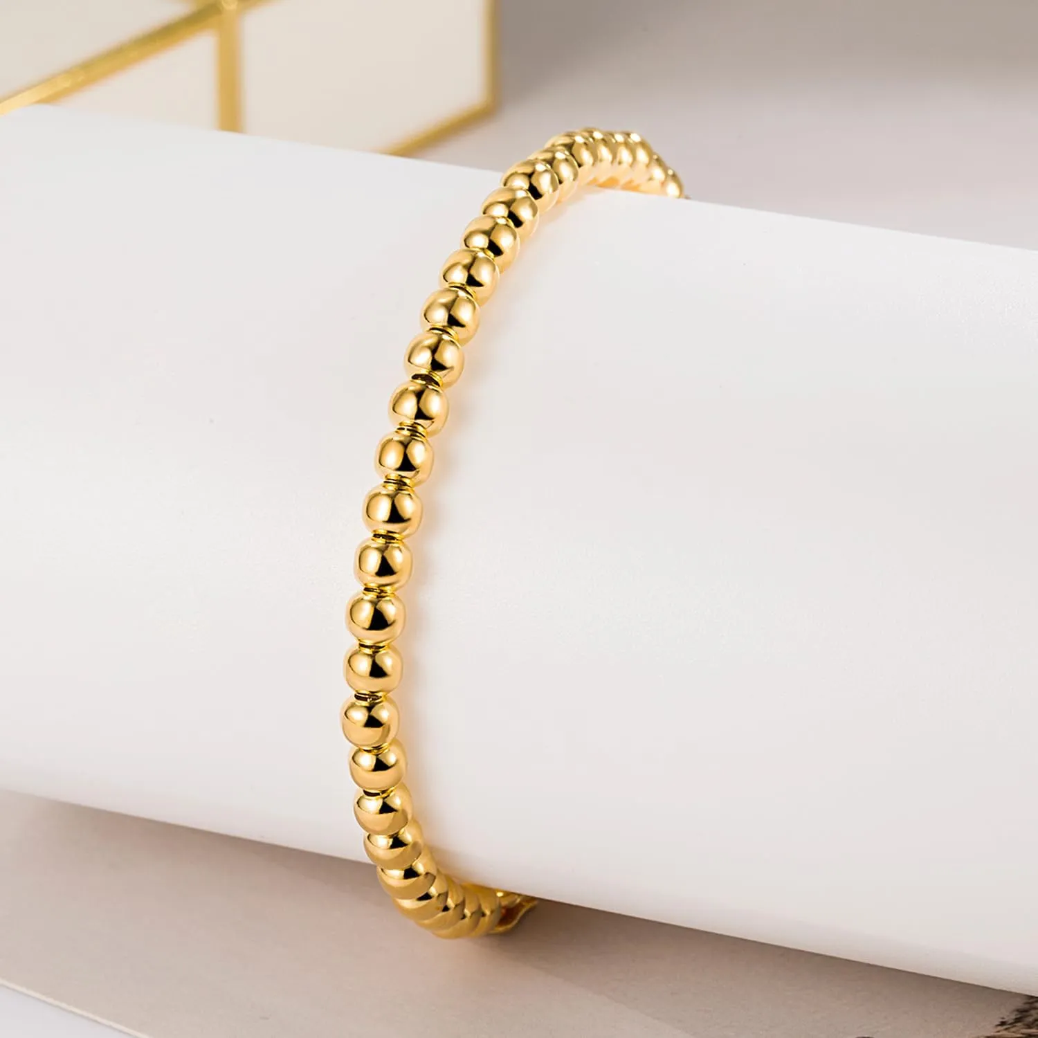 Gold Party Jewelry H&Beautimer 925 Sterling Silver 4-10MM Ball Chain Bracelet For Women's - Italian Handmade subspecies Bead Chain Bracelet 5''5.7''6.3''6.7''7.5''8''8.3''8.5''9 Inch Rose 