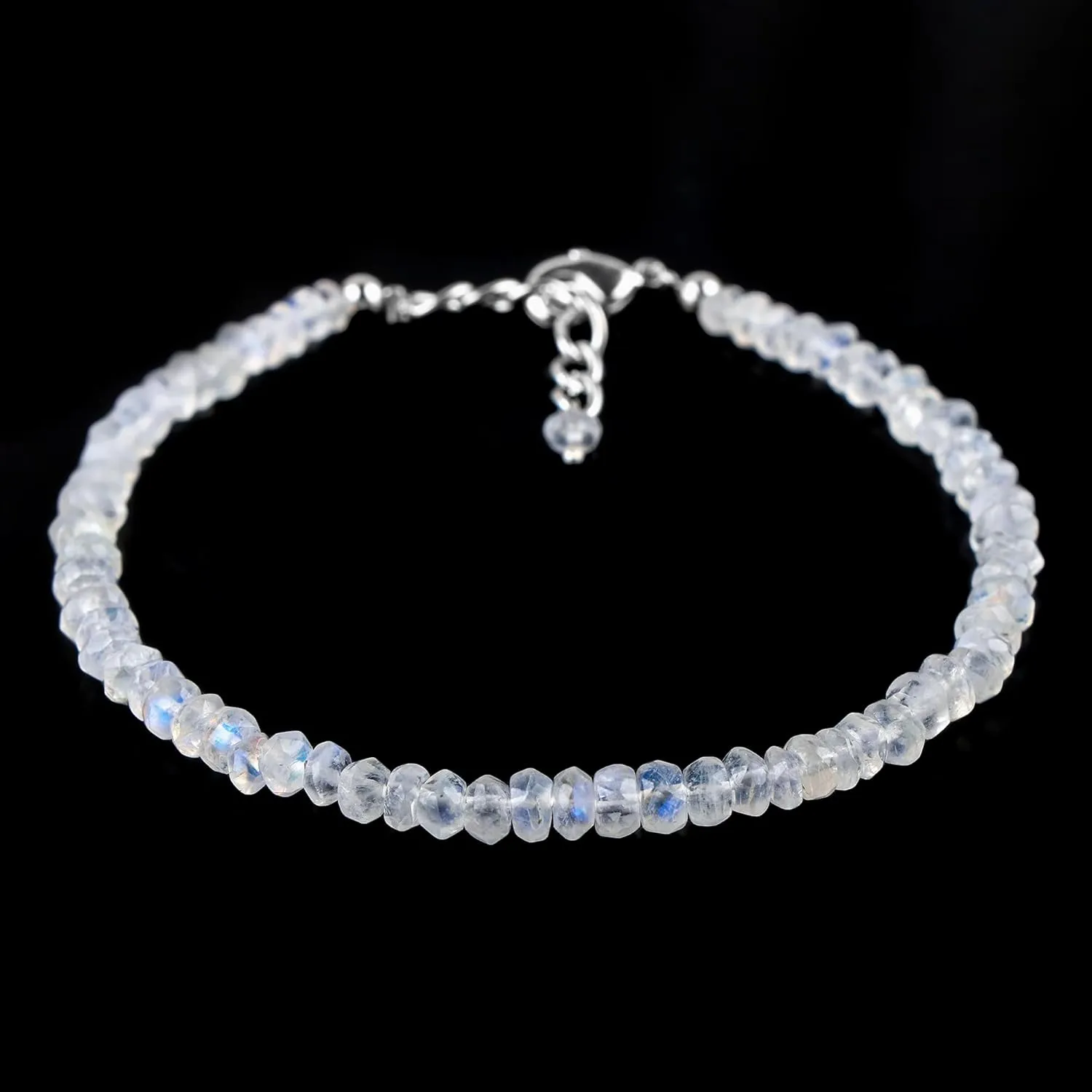 Gold Plated New notorious facility untapped Beginning Bracelets For Women Gempires Natural Rainbow Moonstone Beaded Bracelet June Birthstone Crystal Jewelry Hypoallergenic 8 Inch 