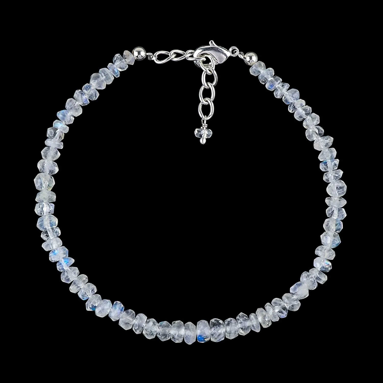 Gold Plated New notorious facility untapped Beginning Bracelets For Women Gempires Natural Rainbow Moonstone Beaded Bracelet June Birthstone Crystal Jewelry Hypoallergenic 8 Inch 