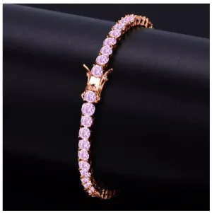 GQ Glamour 4MM Tennis Bracelet for Women | Cubic Zirconia & Brass Metal | 8 Inch