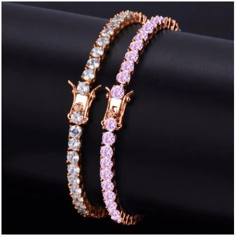GQ Glamour 4MM Tennis Bracelet for Women | Cubic Zirconia & Brass Metal | 8 Inch