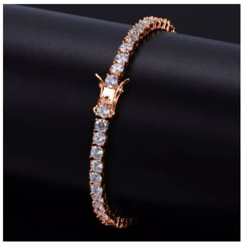 GQ Glamour 4MM Tennis Bracelet for Women | Cubic Zirconia & Brass Metal | 8 Inch