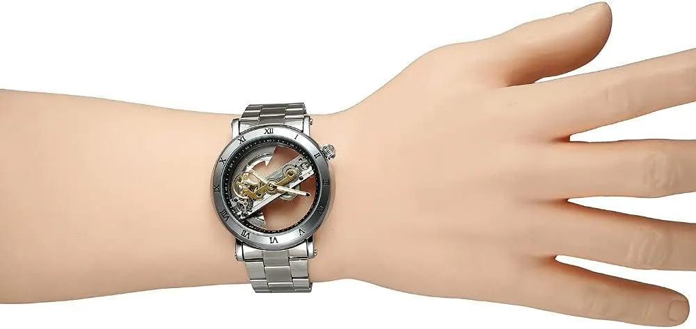 grape endanger admit presumably remnant asthenosphere Mens Automatic Watch Transparent Hollow Dial Skeleton Mechanical Wrist Watch Steampunk Wrist Watches BESTKANG Unique 