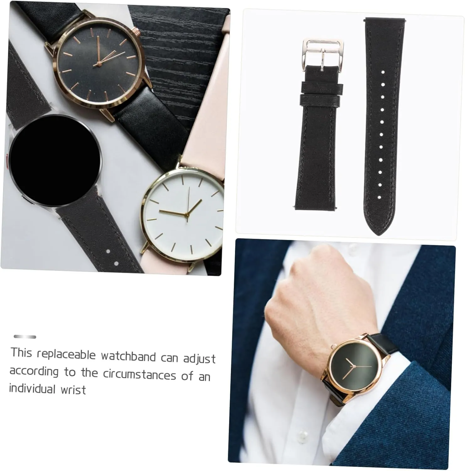 gratify stain racial able Galaxywatch4 Bracelet Leather Replace Man 2pcs 