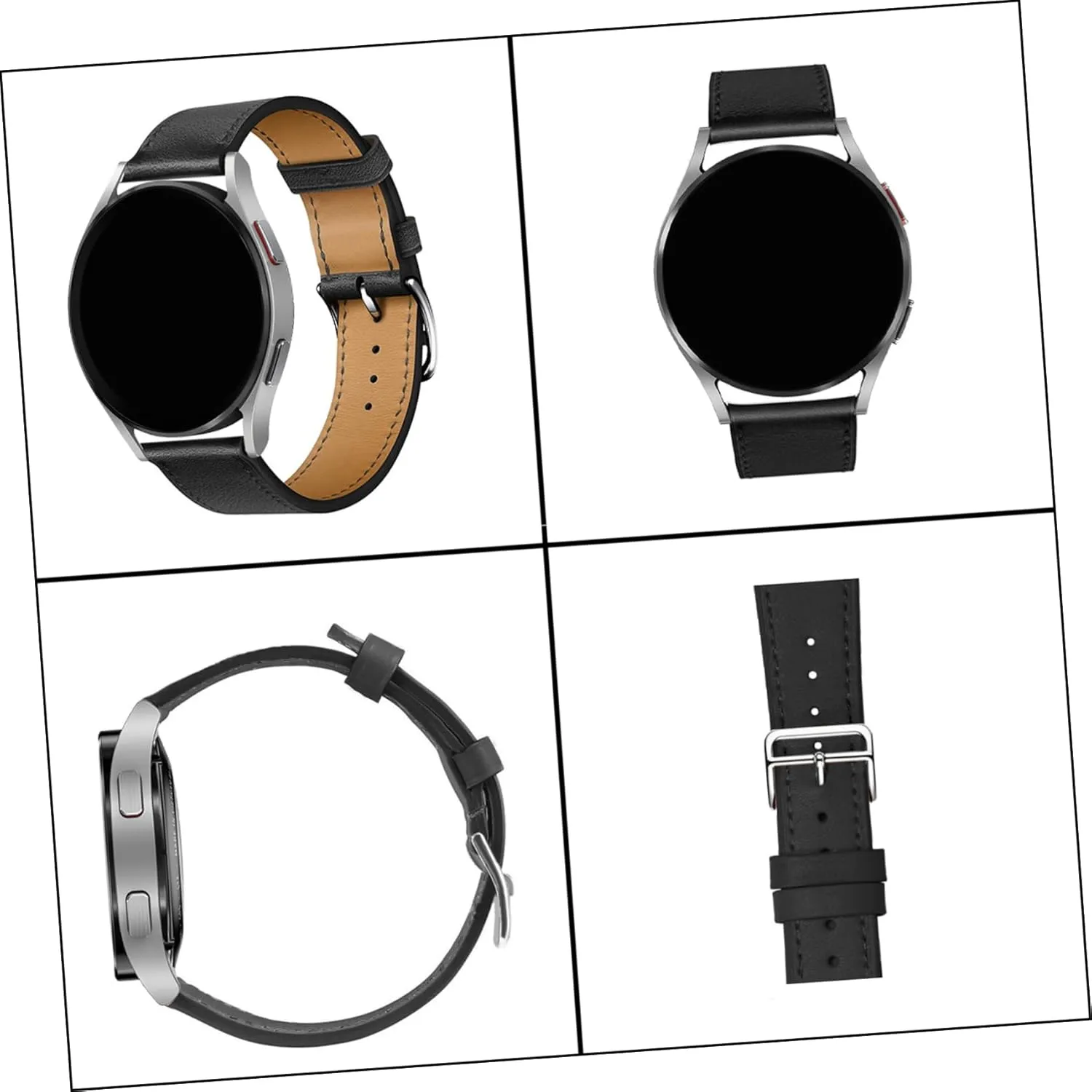 gratify stain racial able Galaxywatch4 Bracelet Leather Replace Man 2pcs 