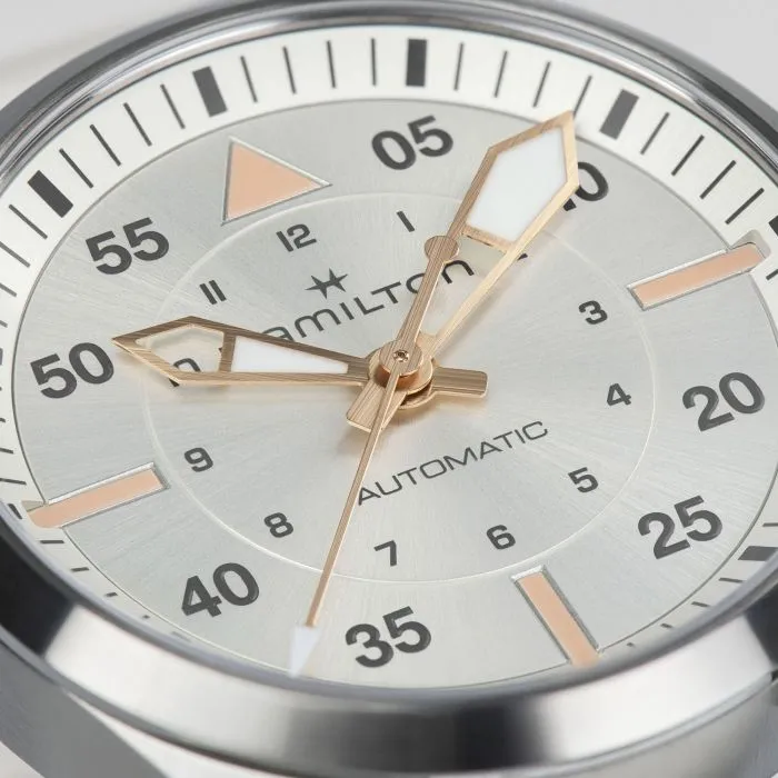 Hamilton Khaki Aviation Pilot Auto 36mm Silver on Leather