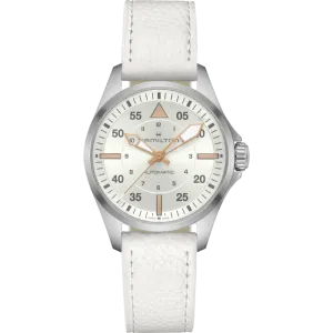 Hamilton Khaki Aviation Pilot Auto 36mm Silver on Leather
