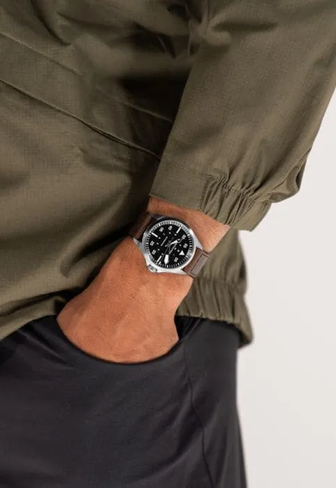 Hamilton Khaki Aviation Pilot Auto Black 39mm on Leather