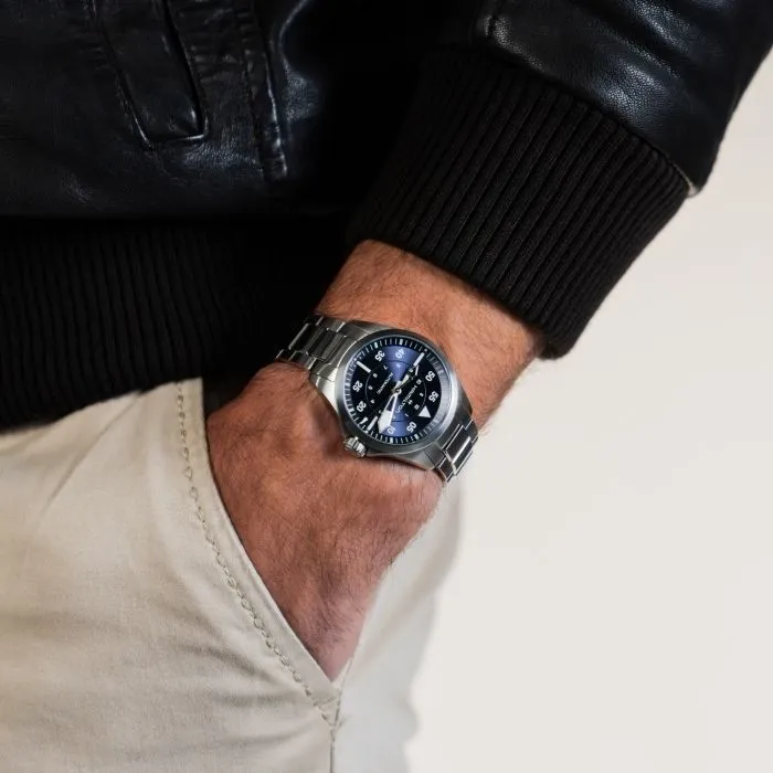 Hamilton Khaki Aviation Pilot Auto Blue 36mm on Bracelet