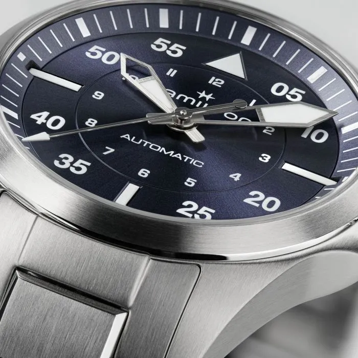 Hamilton Khaki Aviation Pilot Auto Blue 36mm on Bracelet