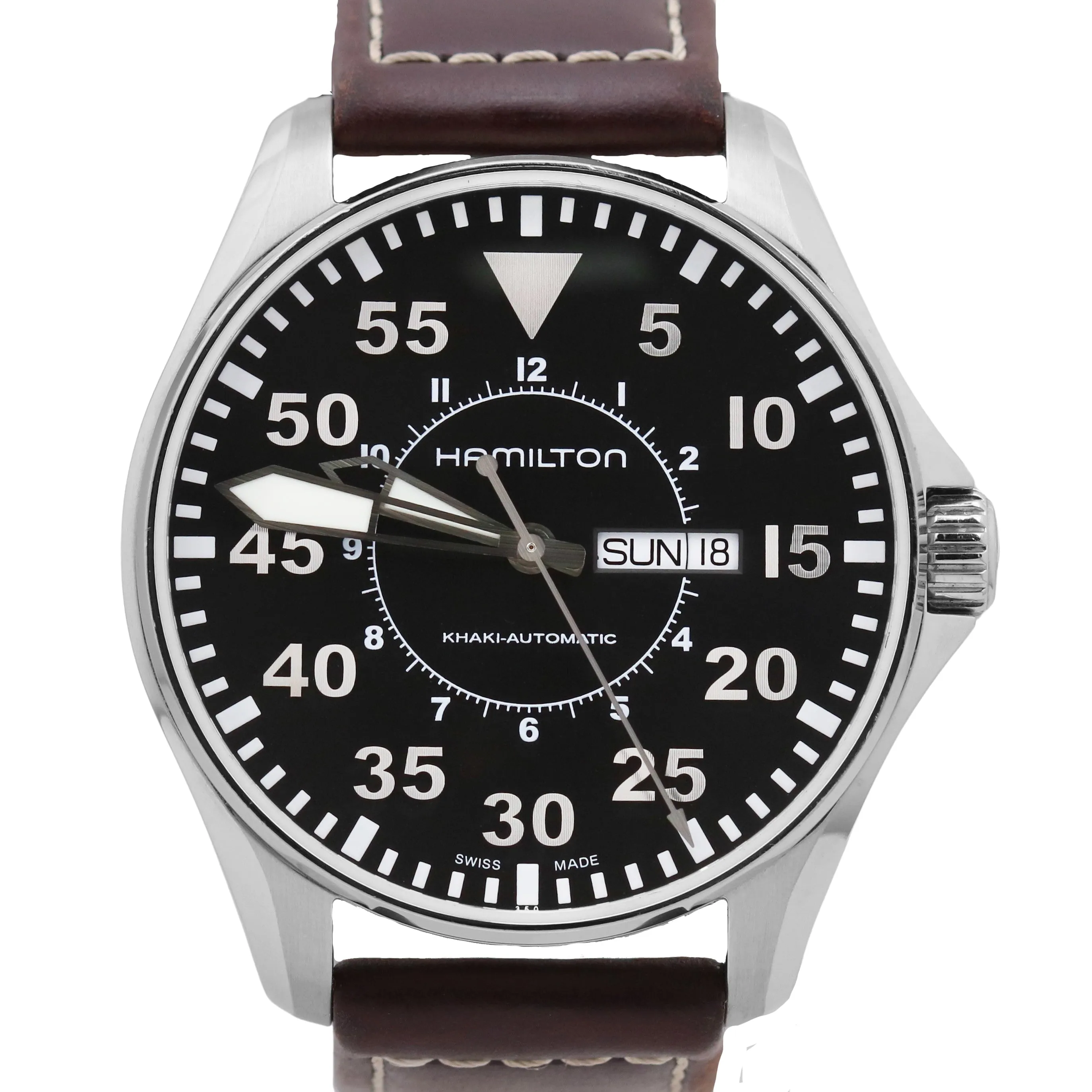 Hamilton Khaki Aviation Pilot Day Date Automatic Steel Black 46mm H647150 Watch