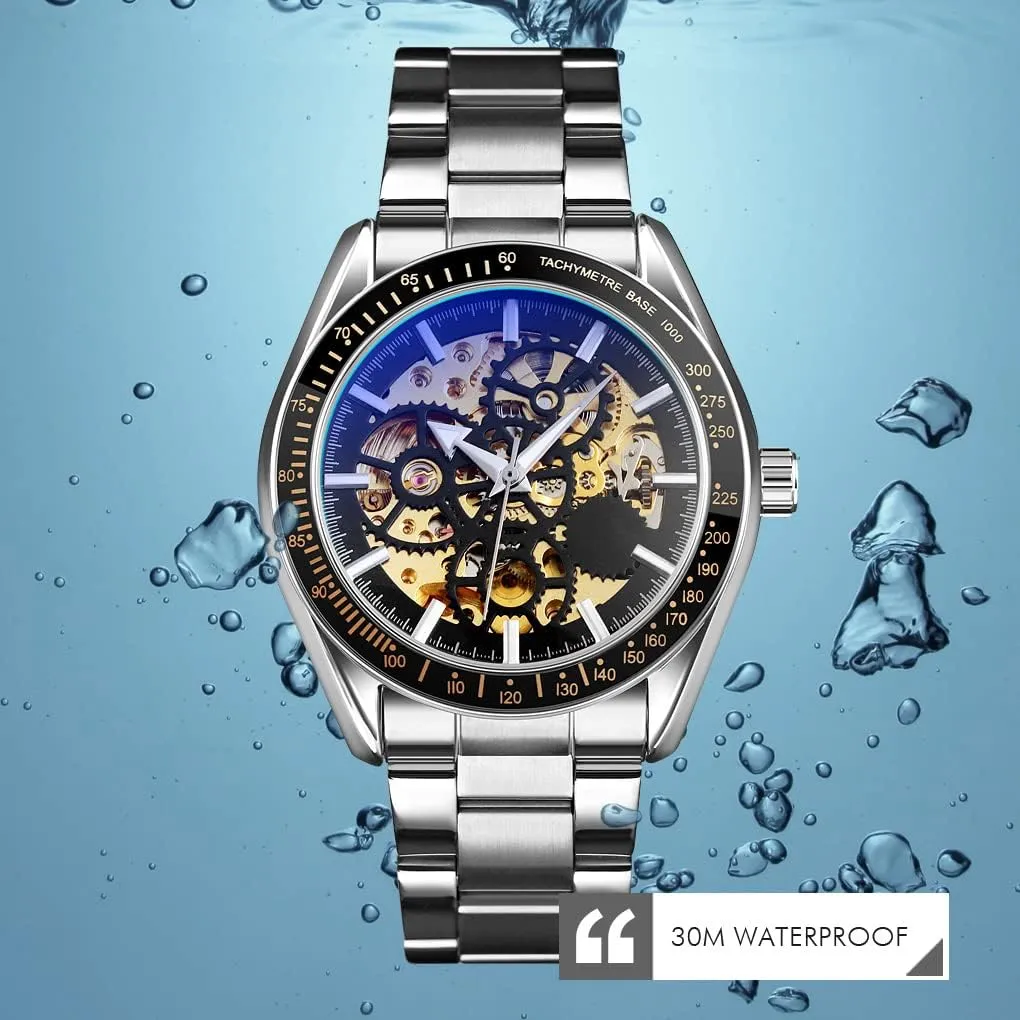 hatchery pool barter Watch Luxury Mechanical Stainless Steel Skeleton Waterproof Automatic Self Winding Luminous Wrist Watch FANMIS Men??s 