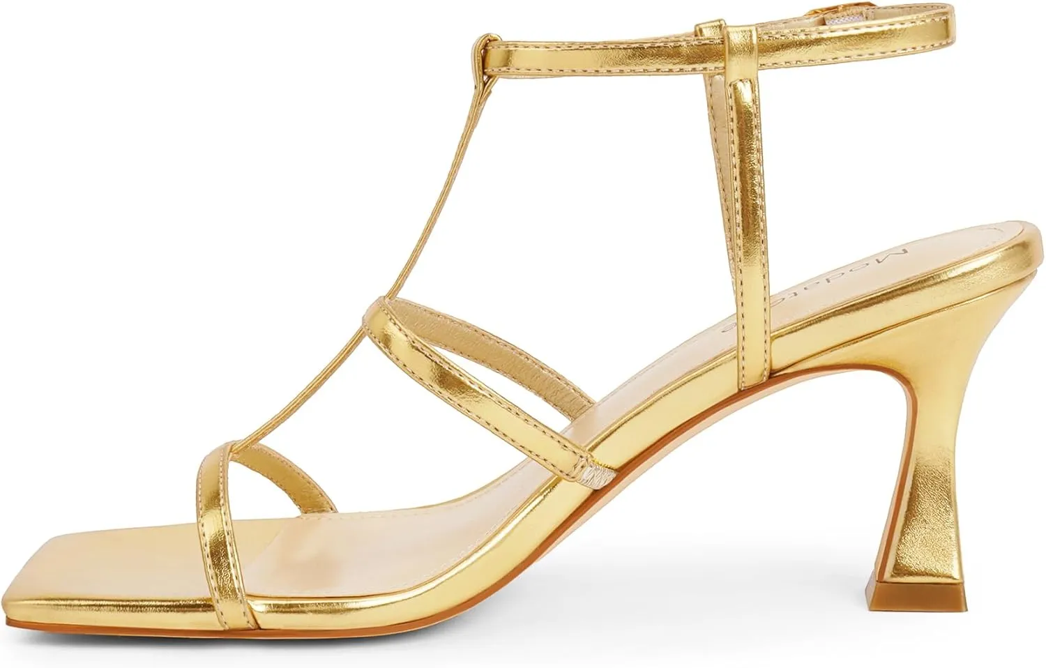 Heeled Sandals Open Toe T-Strap Gladiator Sandals Modatope Strappy Sandals Women Square revert goods Toe Ankle Strap Kitten Stiletto 