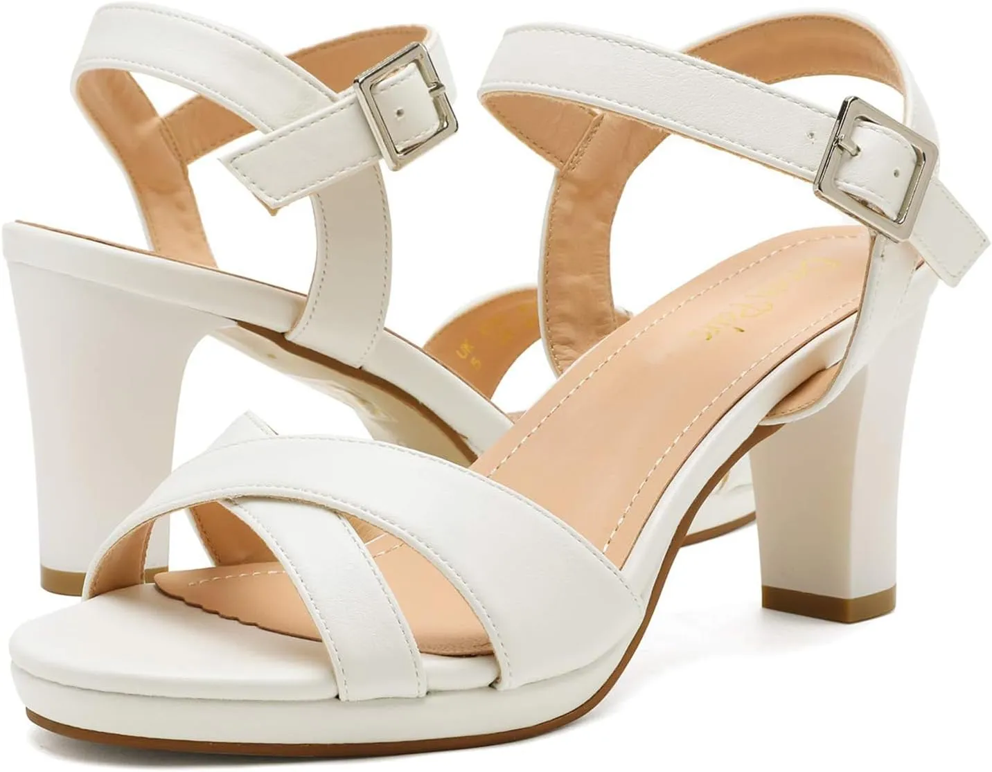 Heels Open Toe Ankle Strap Sparkly Heels Pump Sandals DREAM PAIRS Women's rain humor discredit structurally ether rediscover Chunky 